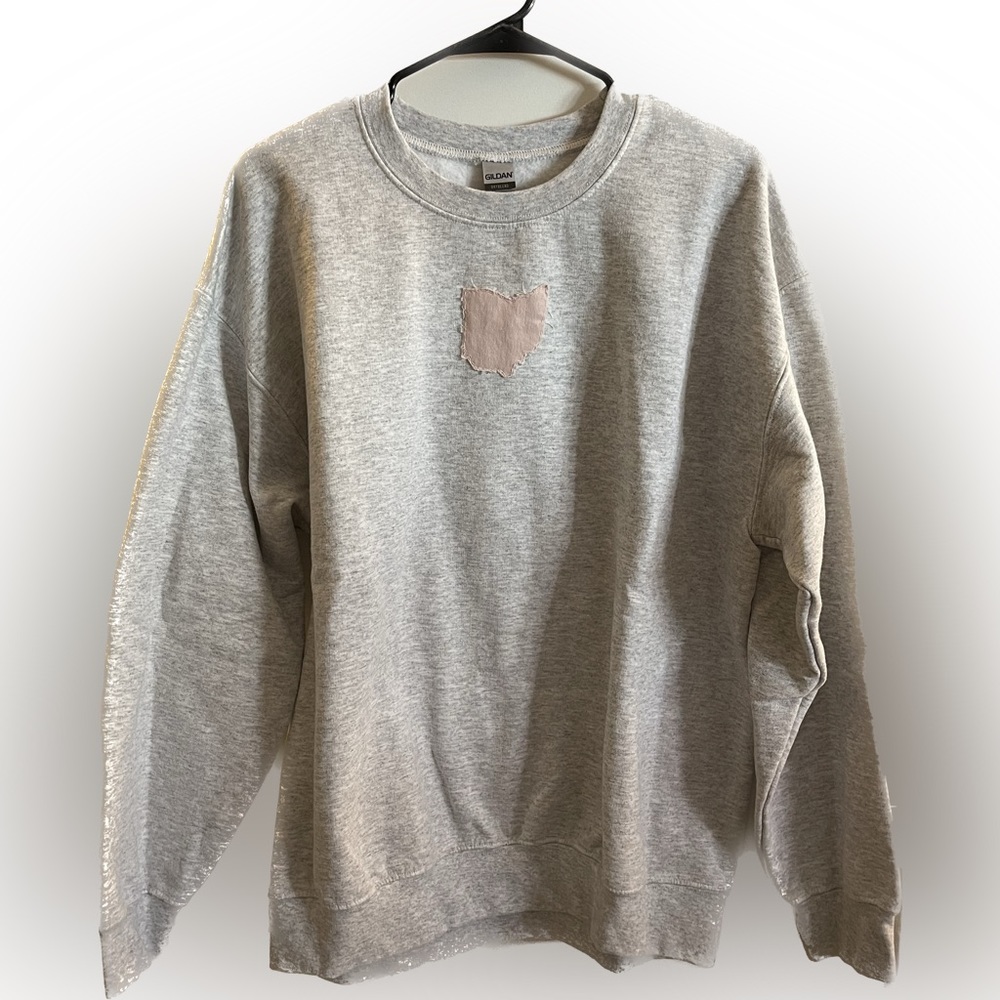 Gilda’s Crewneck with the state of Ohio patch hand stitched!